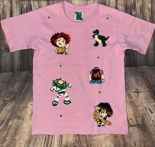 Kids Toy Story custom beaded/sequin fitted tshirt