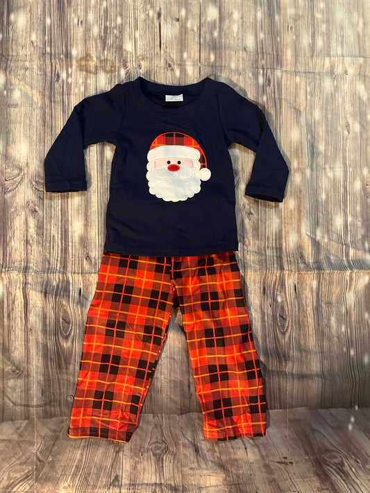 Boys-Santa Embroidered outfit