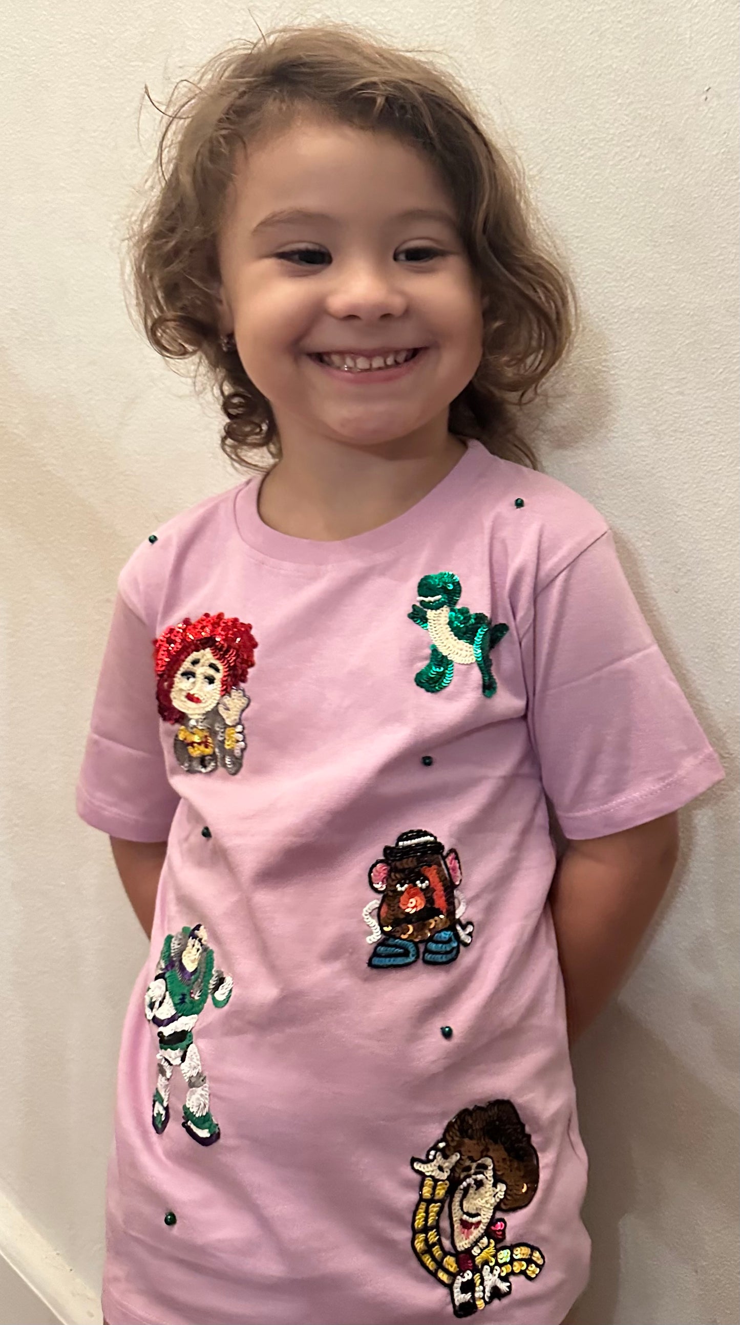 Kids Toy Story custom beaded/sequin fitted tshirt