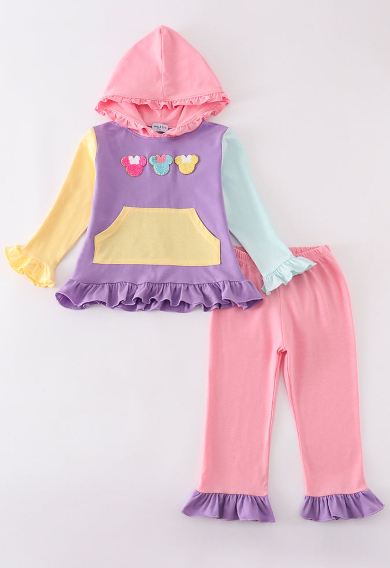 Color block Mouse Hoodie and pants